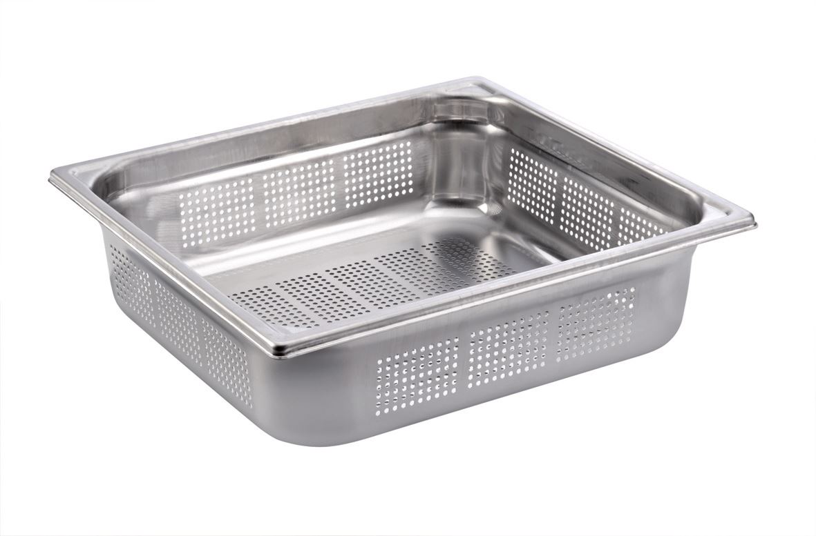 Bac gastro inox GN 2/3 H.15 cm perforé sans anses Bourgeat - 742415