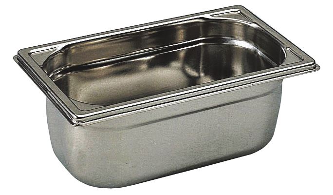 Bac gastro inox GN 1/4 H.6.5 cm plein sans anses Bourgeat - 745006