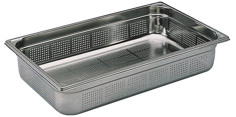 Bac gastro inox GN 1/1 H.15 cm perforé sans anses Bourgeat - 741415