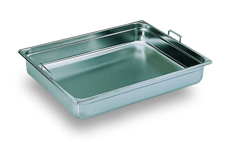 Bac gastro inox GN 1/1 H.15 cm plein à anses escamotables Bourgeat - 741315