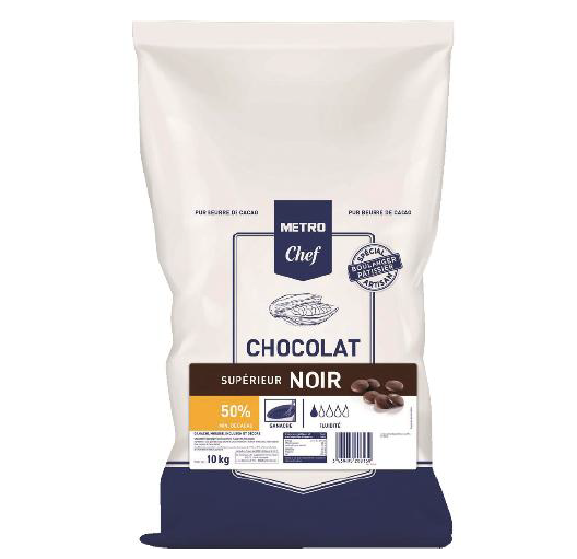 METRO Chef Palet ganache chocolat noir 50 % cacao 10 kg