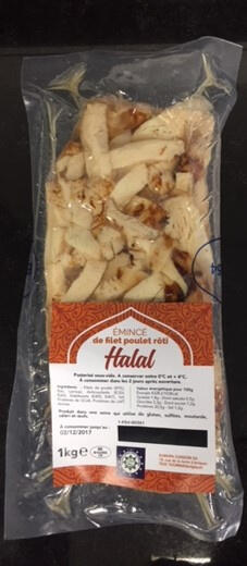 Julienne de filet de poulet rôti halal 1 kg
