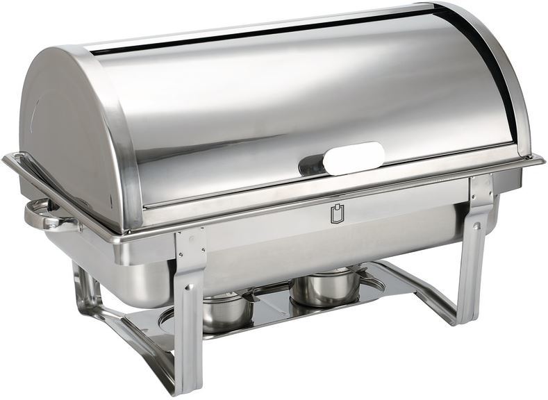Chafing dish inox couvercle roll-top
