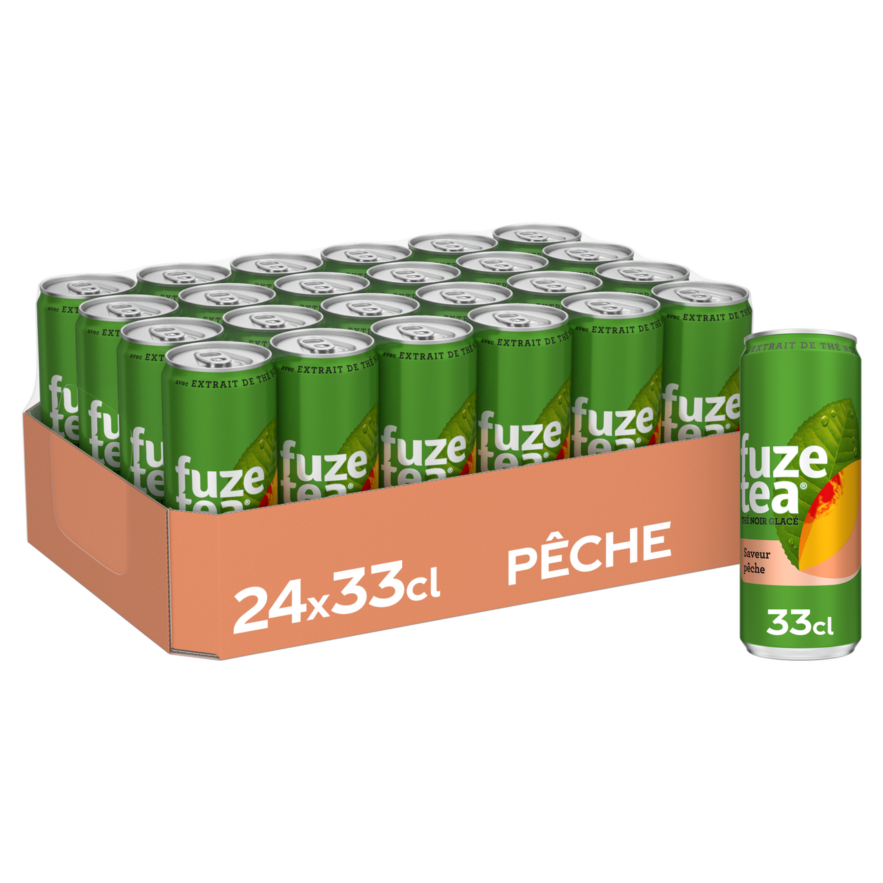 Fuzetea Thé Noir Pêche Intense boîte 33 cl