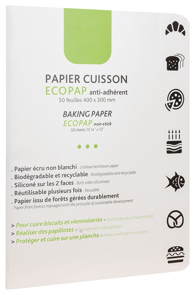 Papier cuisson Ecopap professionnel 50 feuilles de 400 x 300 mm 