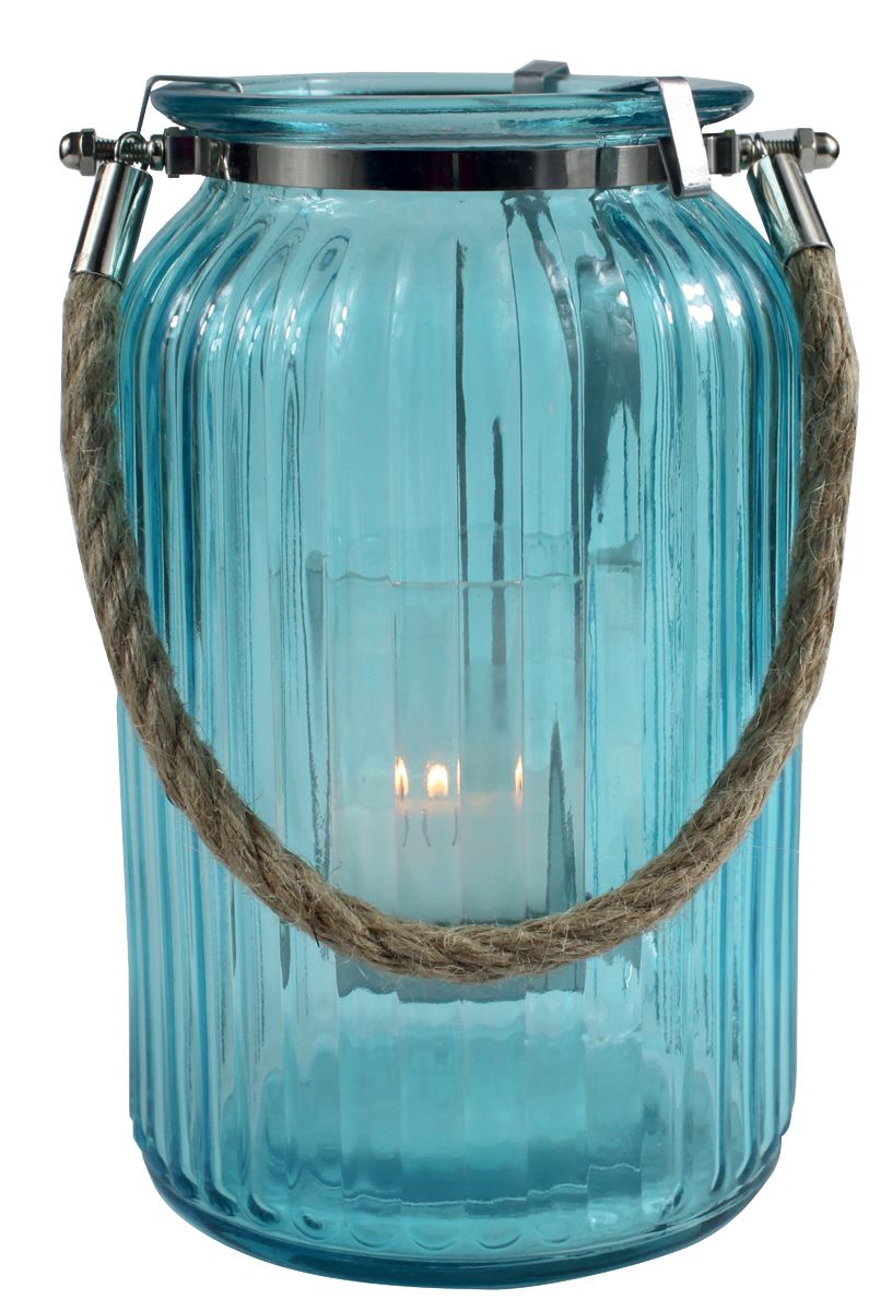 Photophore lanterne bleu