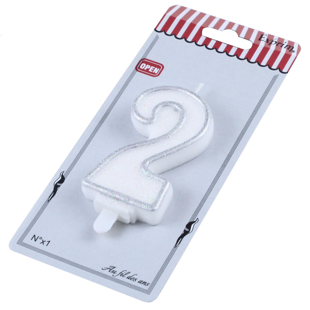 Bougie d'anniversaire chiffre N° 2