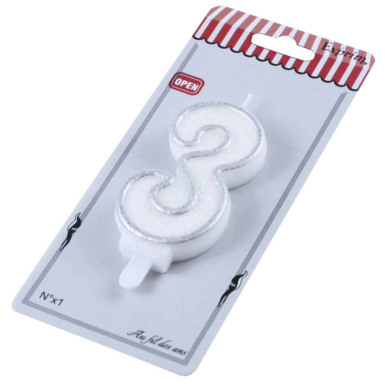 Bougie d'anniversaire chiffre N° 3