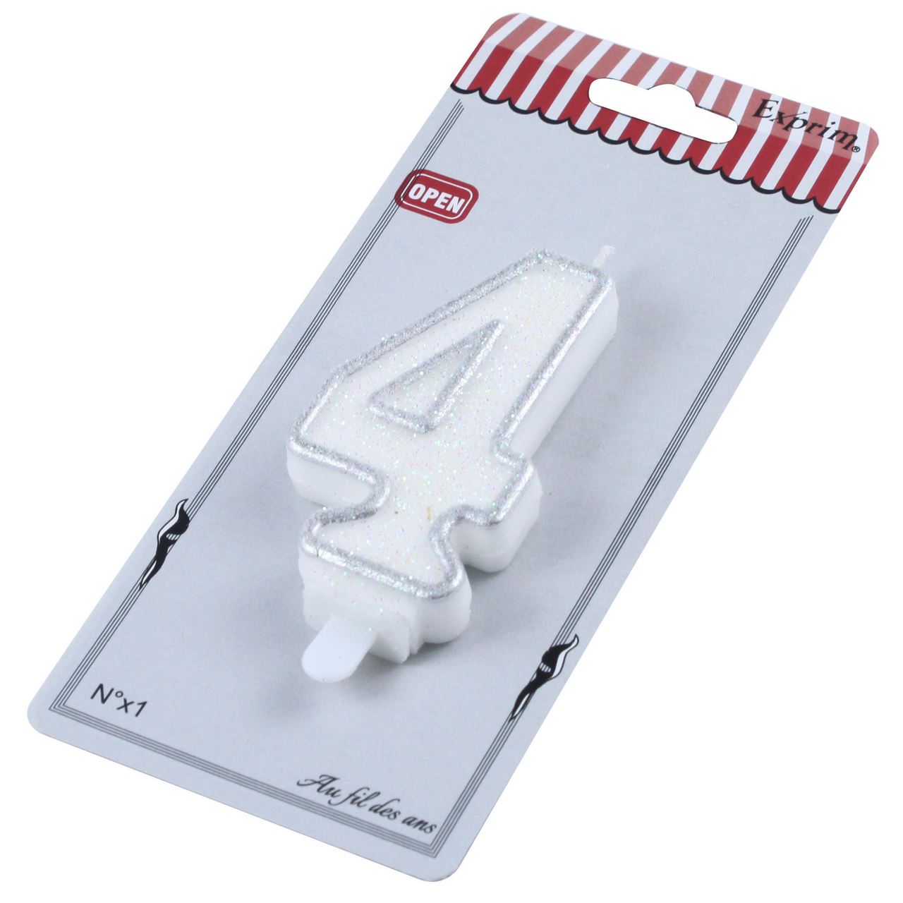 Bougie d'anniversaire chiffre N° 4