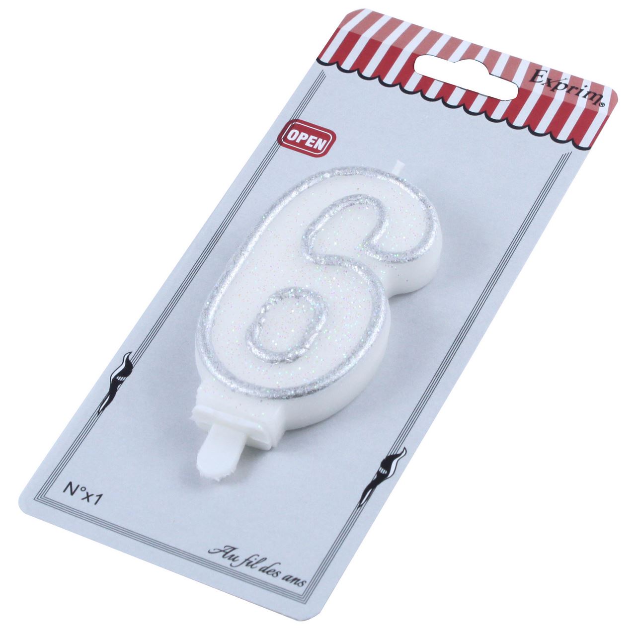 Bougie d'anniversaire chiffre N° 6