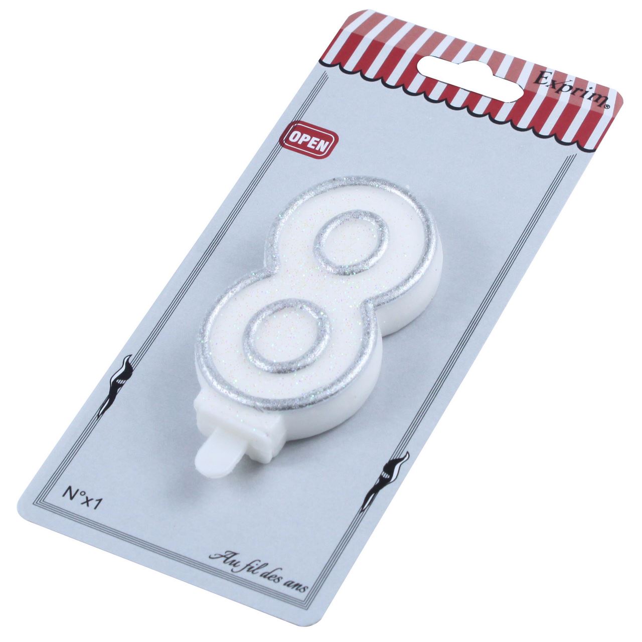 Bougie d'anniversaire chiffre N° 8