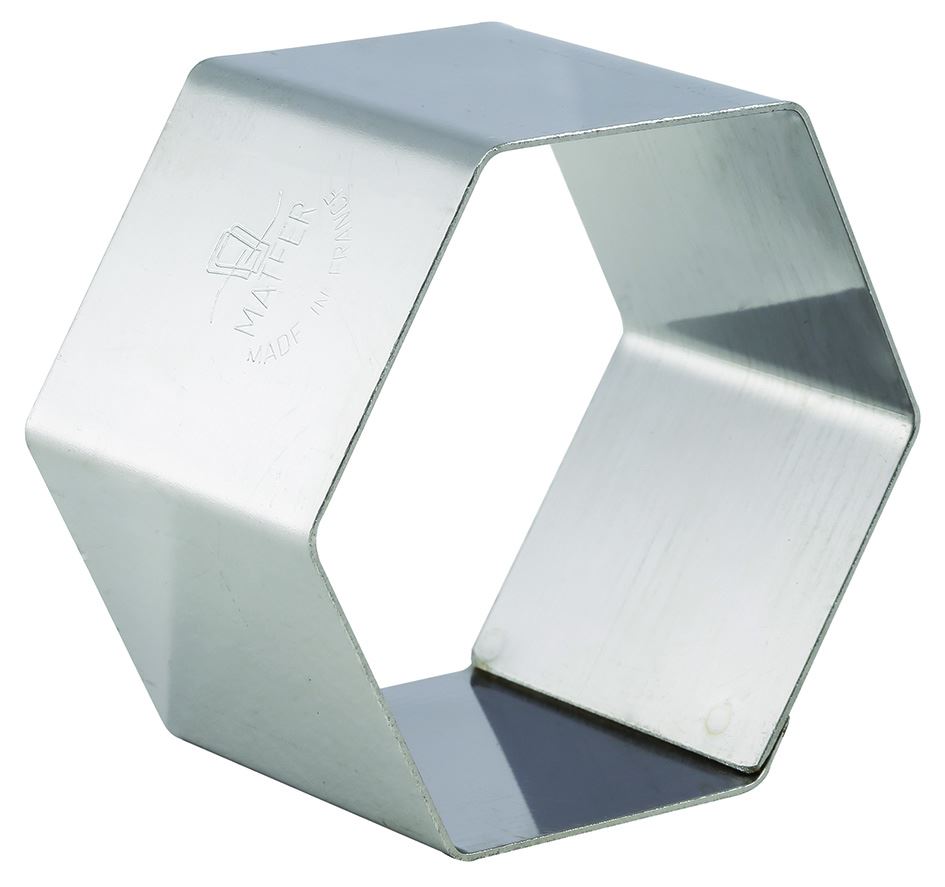 Nonnette inox hexagone 7 x 7 cm H.4 cm x 4 Matfer - 376014