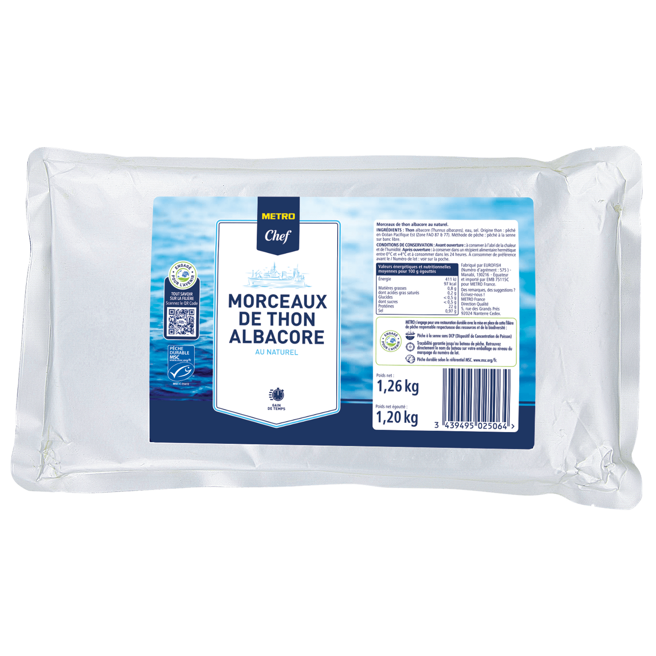 METRO Chef Morceaux de thon albacore 1.2 kg
