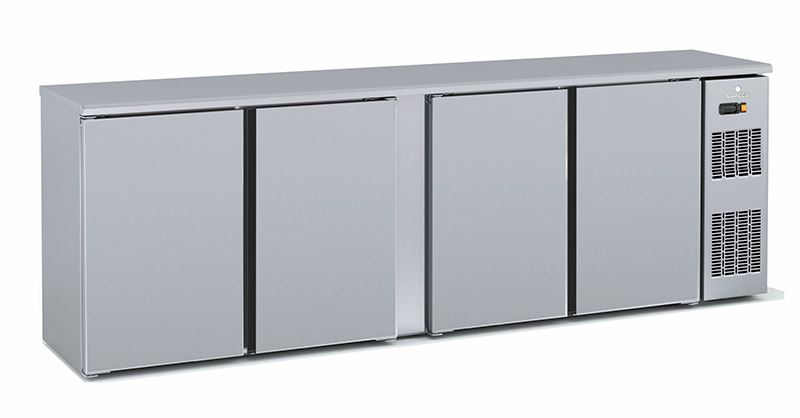 Arrière de bar positif 4 portes pleines battantes inox SBI-250 Coreco