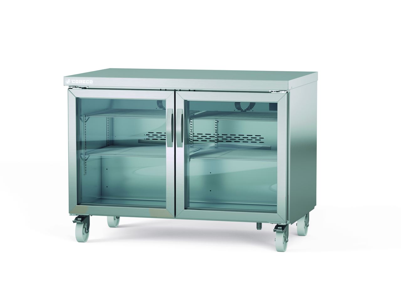 Table réfrigérée froid haut rendement 2 portes vitrées 390L - Coreco - SDV-48