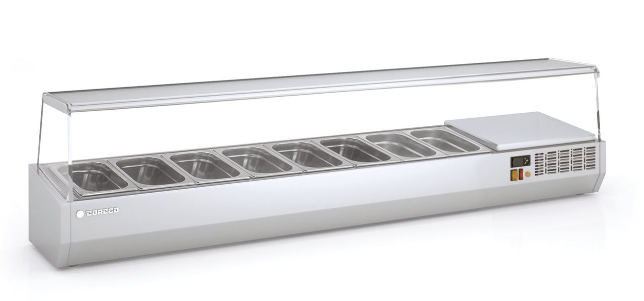 Vitrinette 8 bacs pare-haleine GN 1/4 - Coreco - EI-180-1/4