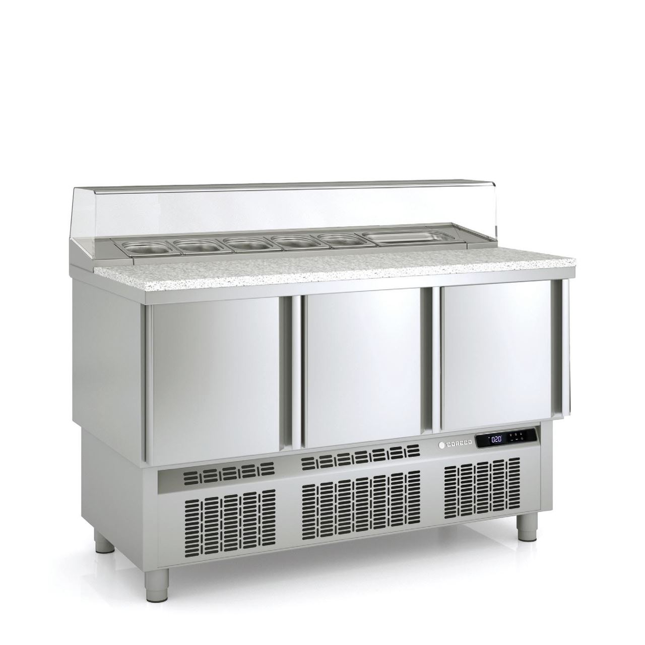 Saladette positive 3 portes granit 320L - Coreco - MFP-140