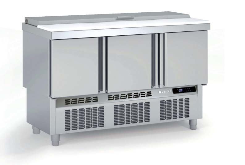 Saladette positive 3 portes blanc 320L - Coreco - MFS-140