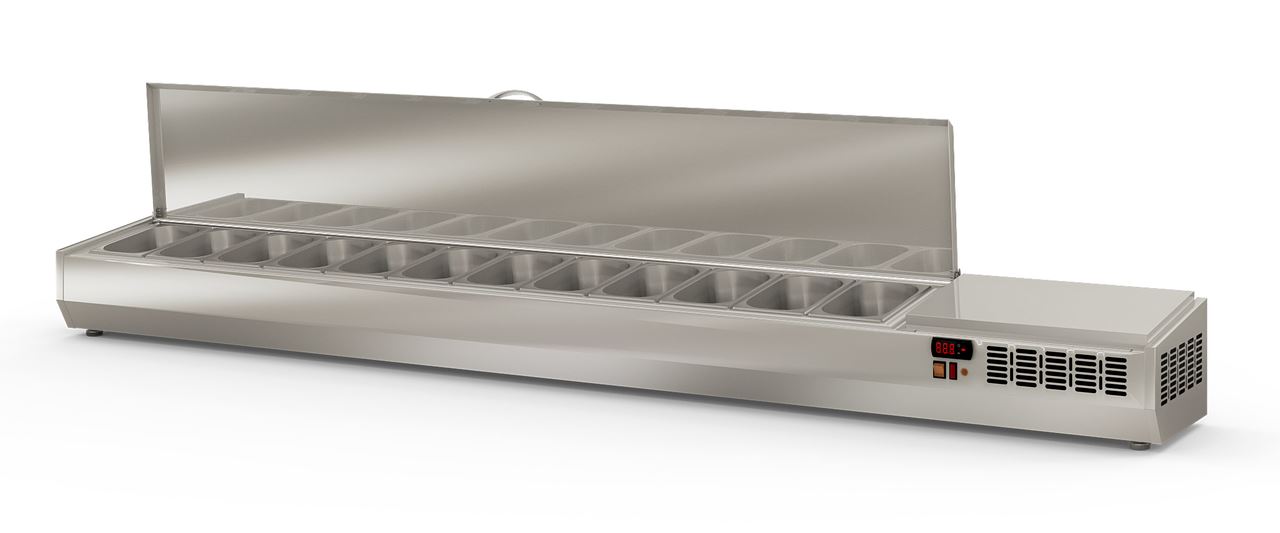 Vitrinette 12 bacs inox GN 1/4 - Coreco - EI-250-T-1/4