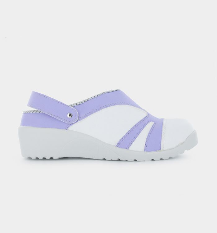 Sabot de travail blanc/parme Flora T.38 - Nord'Ways - FLO000138000B/PA