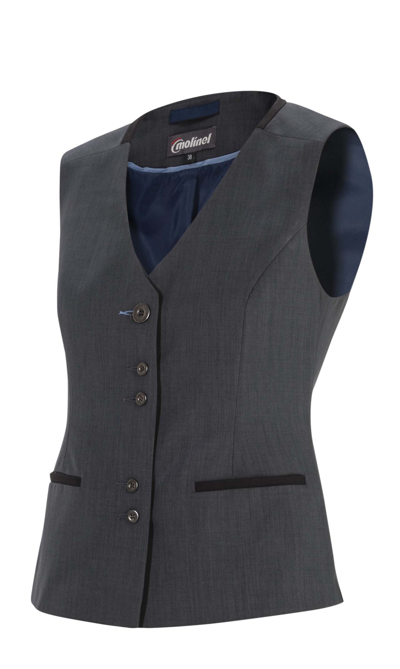 Gilet de service femme Fit'n Blue gris T.60 - Molinel - 2093795026