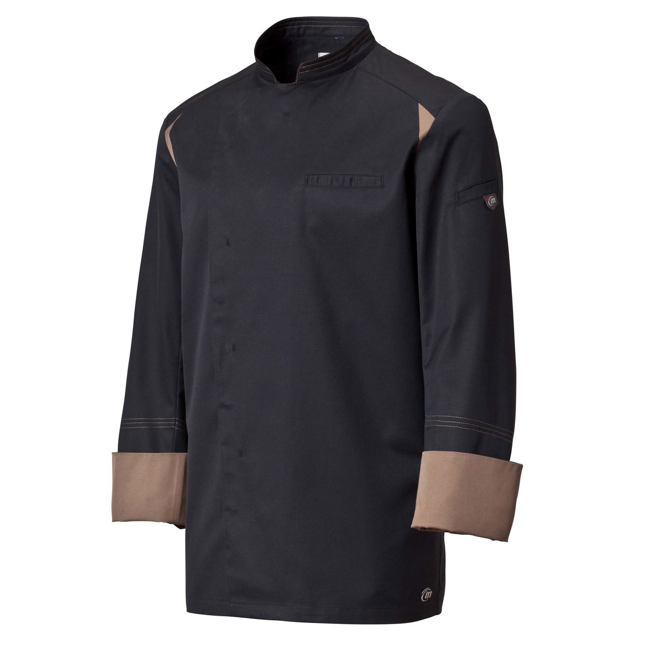 Veste de cuisine manches longues homme Nayati noir marron T.6 - Molinel - 29832780247