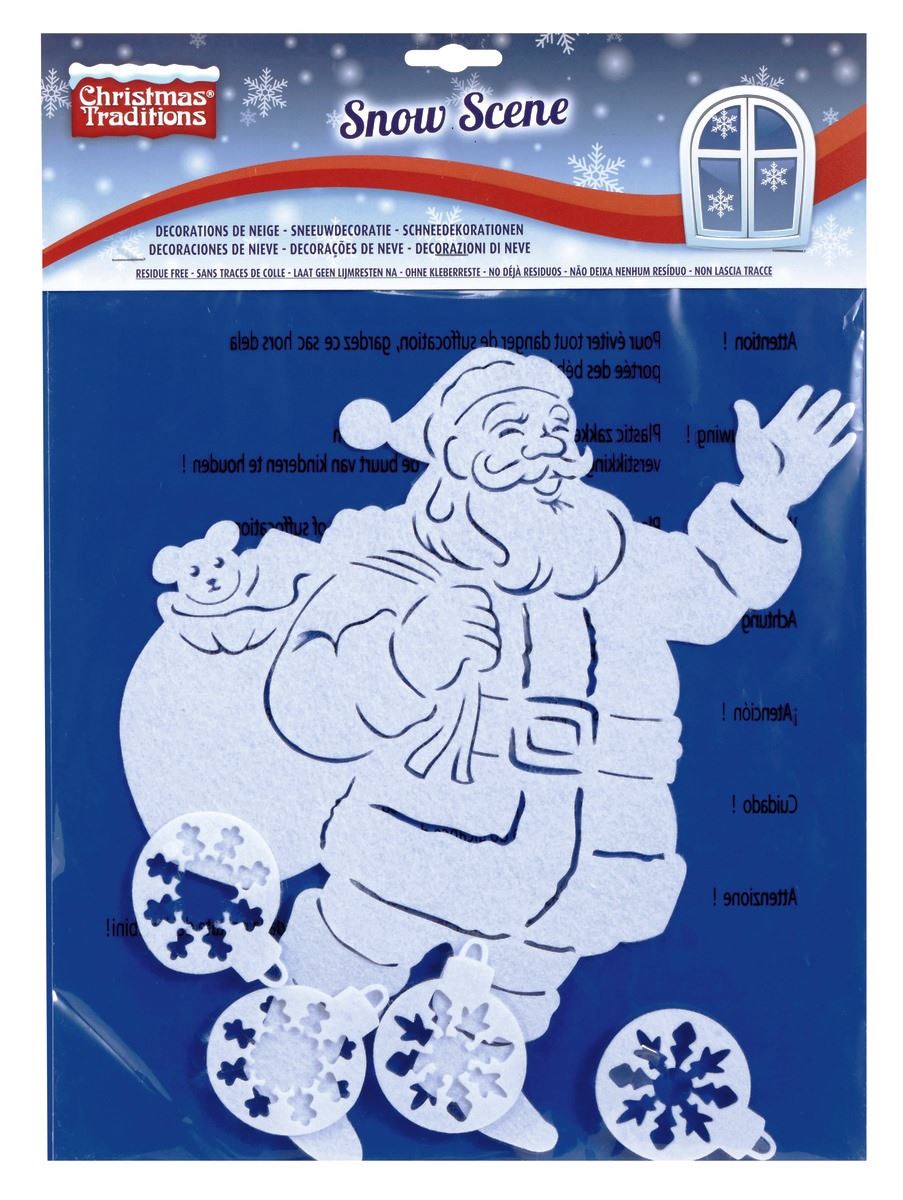 Feutrine Père Noël et boules 35 cm