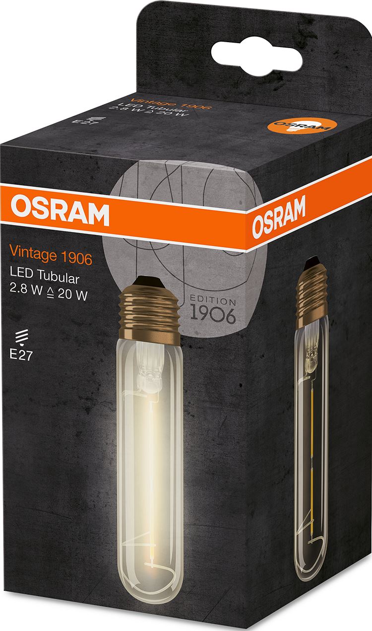Ampoule LED tube blanc chaud Vintage 51 DIM 7.5 W/2400 E27 Osram