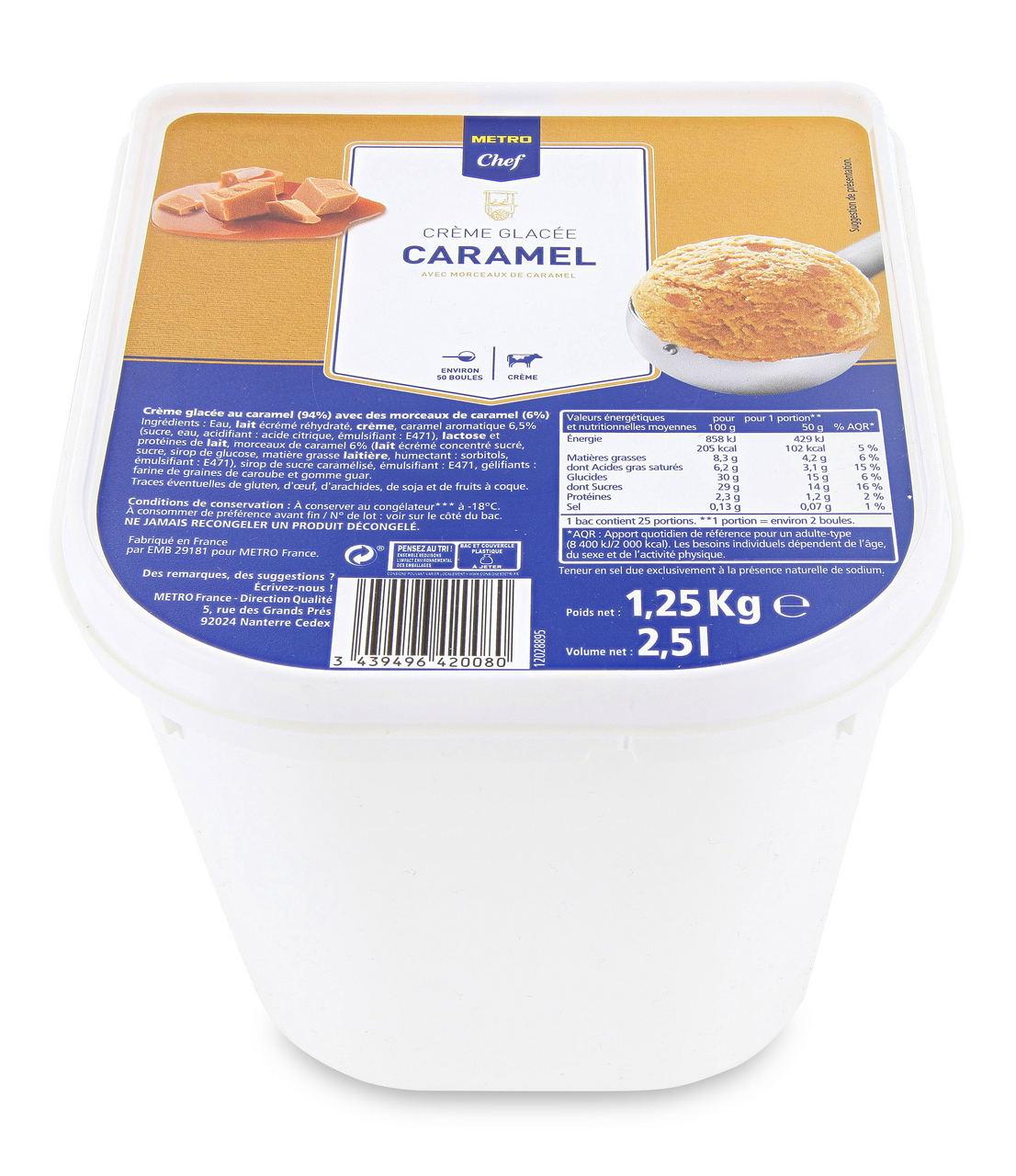 METRO Chef Crème glacée caramel 2.5 L