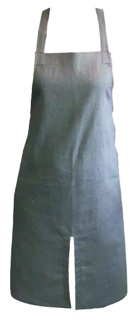 Tablier bavette lin taupe Oury