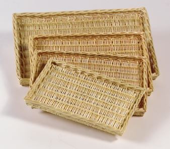 Plateau osier sans poignée 60 x 40 x 4 cm x 2 Vannerie de Villaines - 196.60S00