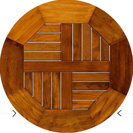 Plateau de table Pod birman teak Diam.80 cm SM France - 003454