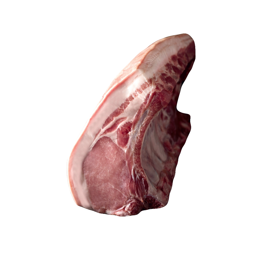 Fipso Carré de porc 6 côtes Label Rouge Fermier du Sud-Ouest avec couenne avec os sous vide France