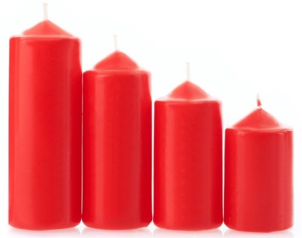 Set de 4 bougies de l'avent rouge
