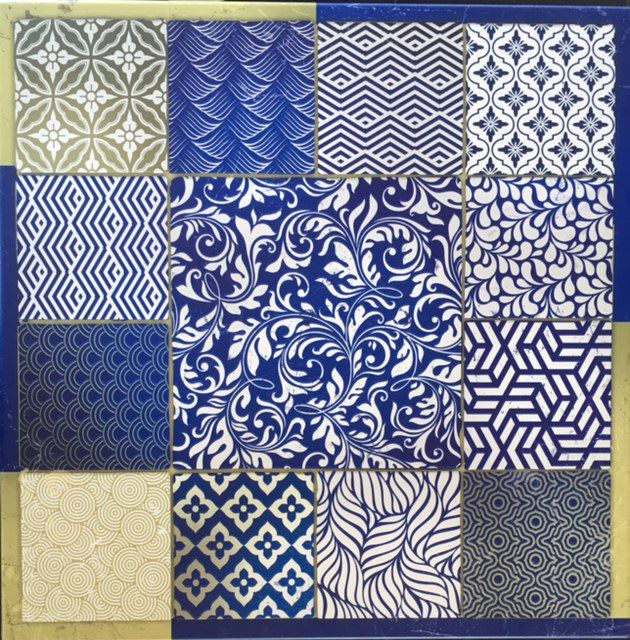 Plateau de table Pod ciment bleu Diam.70 cm SM France - 059860