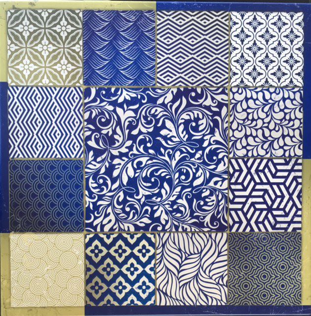 Plateau de table Pod ciment bleu 80 x 80 cm SM France - 059863