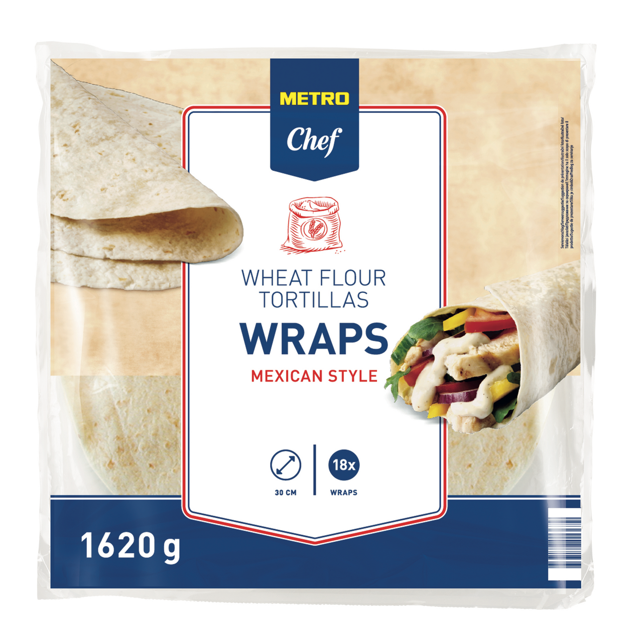 METRO Chef Tortillas wraps 30 cm 18 pièces 1.62 kg