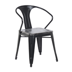 GHP Fauteuil Iwood noir vielli