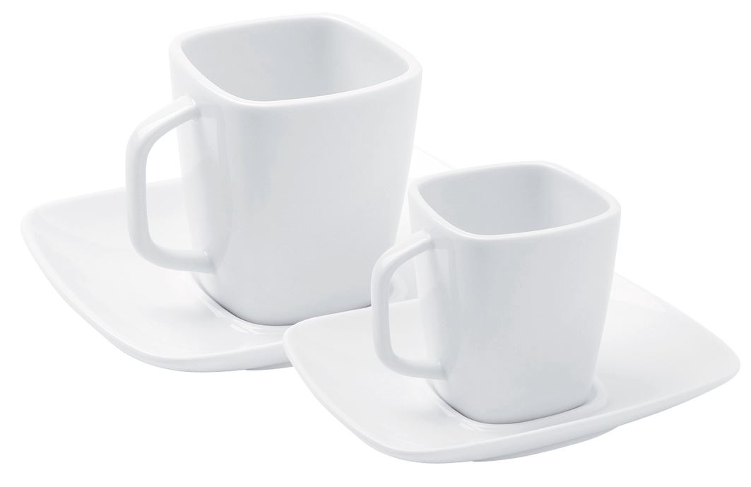 Sous-tasse à café porcelaine carrée 13 cm