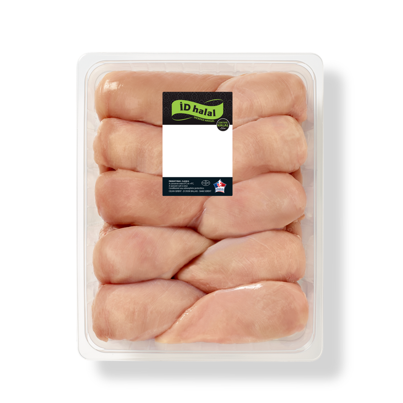 ID halal Filet de poulet blanc halal France barquette 2.5 kg
