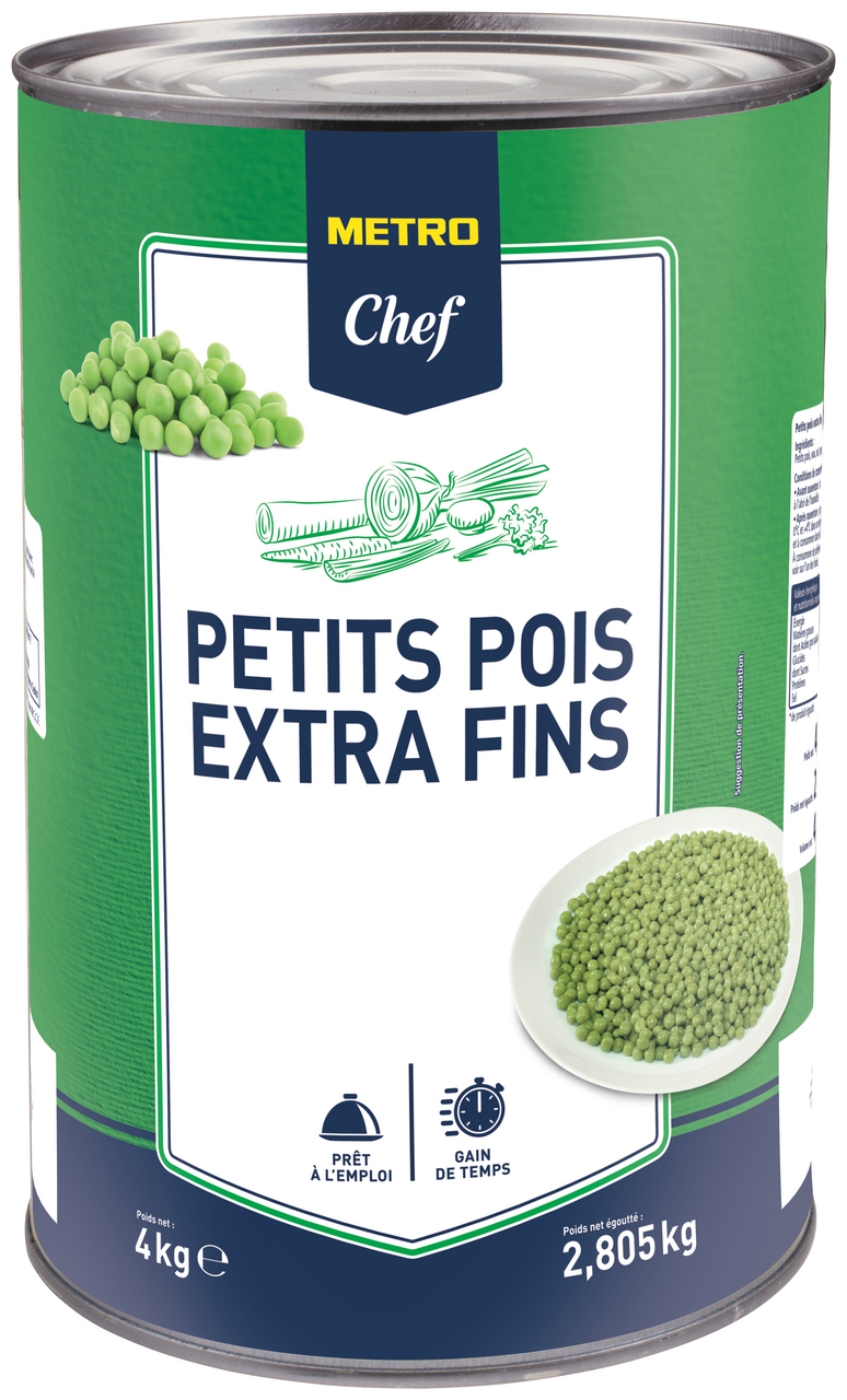 METRO Chef Petit pois extra-fin boîte 5/1 soit 2.8 kg