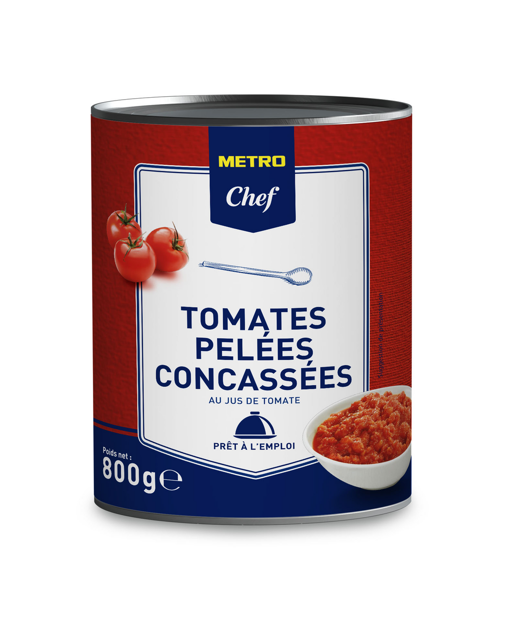 METRO Chef Tomates pelée concassée boîte 4/4 800 g