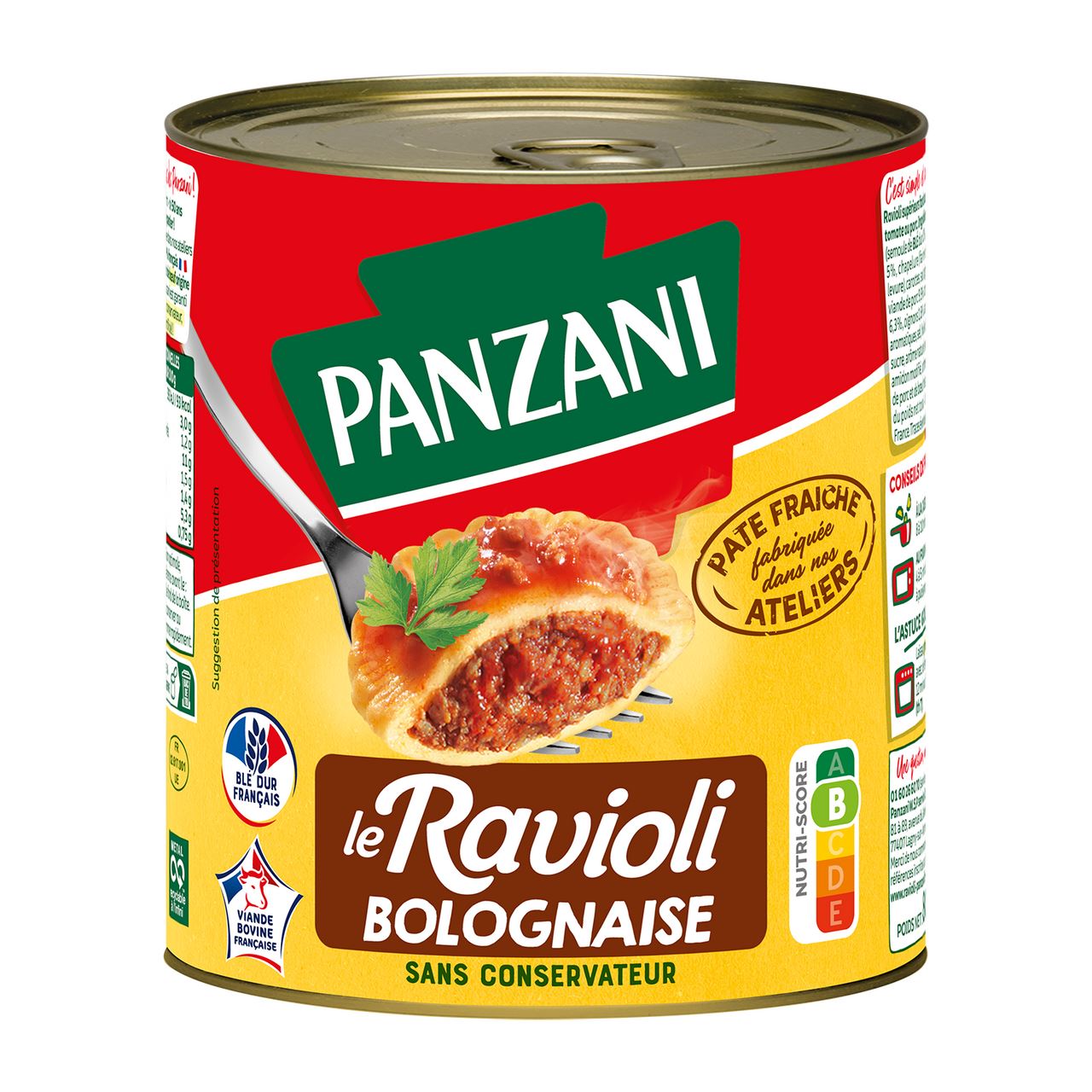 Panzani Raviolis à la bolognaise boîte 4/6 800 g