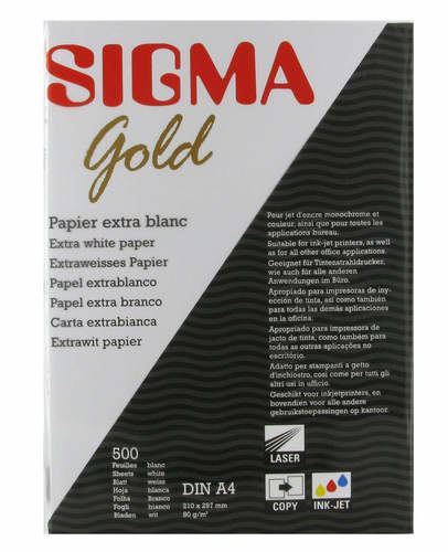 Ramette papier 500 feuilles A4 80 g/m² Sigma Gold