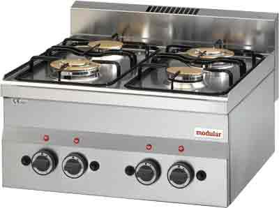 Fourneau 4 feux à poser 60 x 60 cm Modular