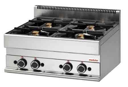 Fourneau 4 feux gaz à poser 65 x 70 cm Modular