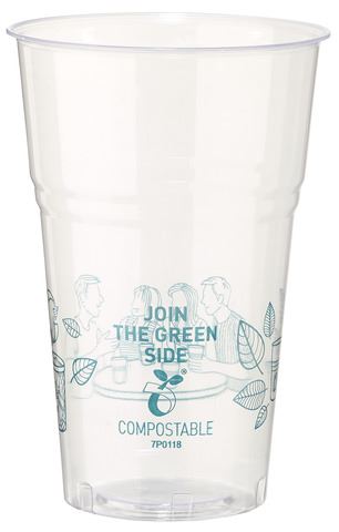 Gobelet compostable plastique transparent décoré 20 cl x 50
