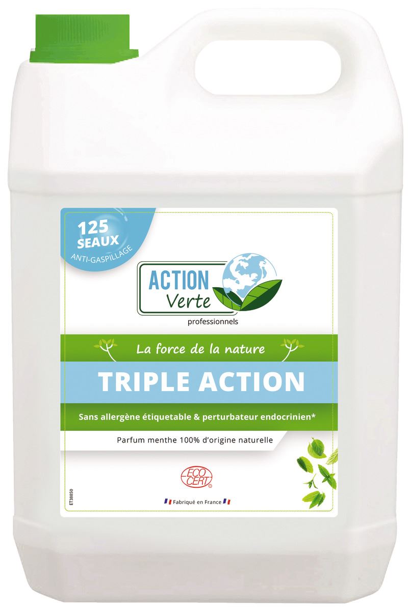 Nettoyant multi-usages triple action menthe Ecocertifié 5 L Action Verte
