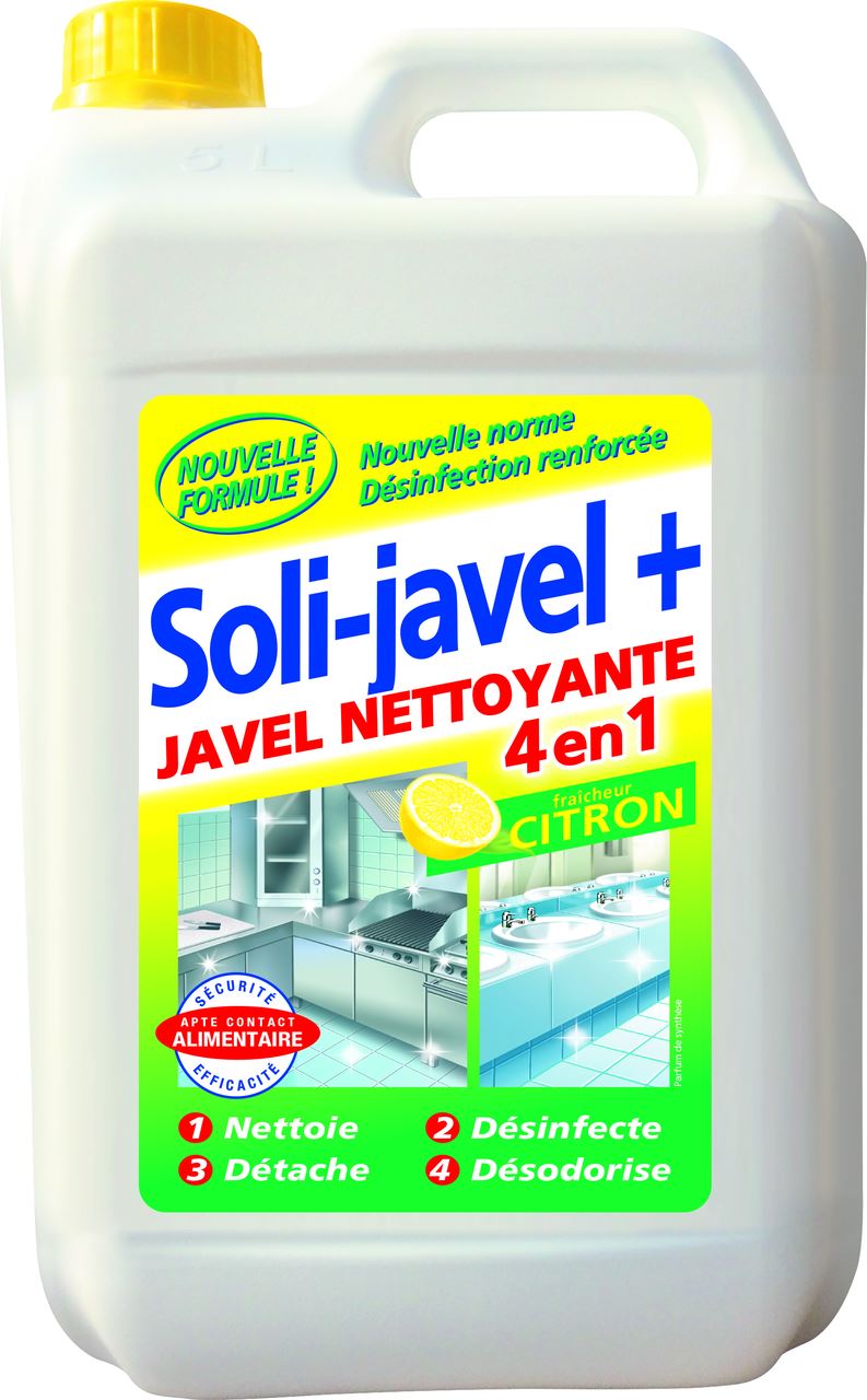Nettoyant 4 en 1 désinfectant citron 5 L Soli-javel+