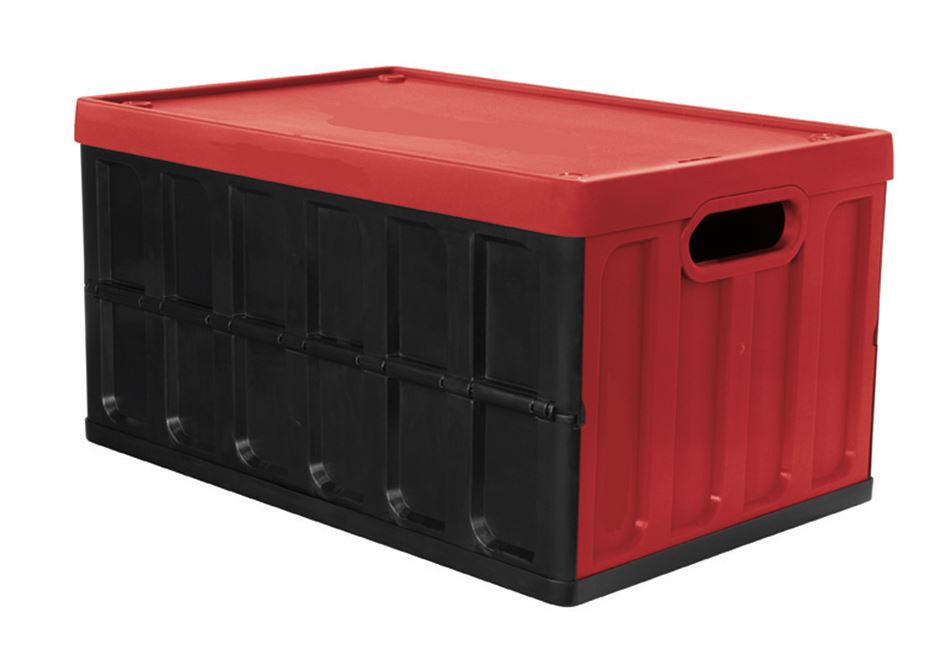 Box pliant avec couvercle Cargo noir rouge 62 L